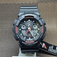 Casio G-Shock GA-100-1A4 Red Line Black Resin Analog Digital Men's Sport Watch