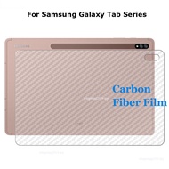For Samsung Galaxy Tab S8 Ultra S7 Plus Lite SE A7 3D Transparent Carbon Fiber Back Film Sticker Screen Protector