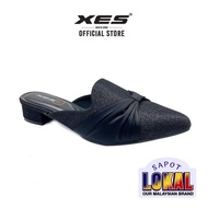XES Elite Ladies XLC8148-2 Chunky Heels Close-Toe Mules [Size 35 - 44] ( Black / Light Gold )