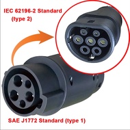 EVSE Adaptor 16A 32A Electric Vehicle Car EV Charger Connector SAE J1772 Socket Type 1 To Type 2 EV 