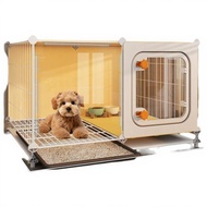 Panoramic Dog Crate Small Dog Indoor Kennel with Divider Panel Leak-resistant Tray Portable Easy to 