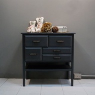 鄉村工業風染黑置物木櫃