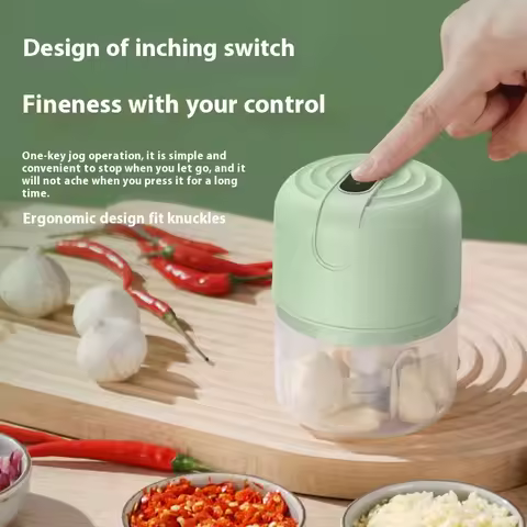 Electric Meat Grinder, Garlic Puree Machine, Garlic Grinder, Portable Rechargeable Vegetable Mixer, 