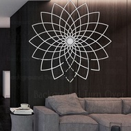 Mirror Wall Stickers Sticker Home Decor Room Decoration Living Room Wallpaper For Walls Lotus Linear