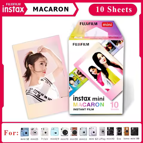 Fujifilm Instax Mini Color Film MACARON For Fuji Instant Camera Mini 12 11 8 9 SE Link Liplay EVO LO