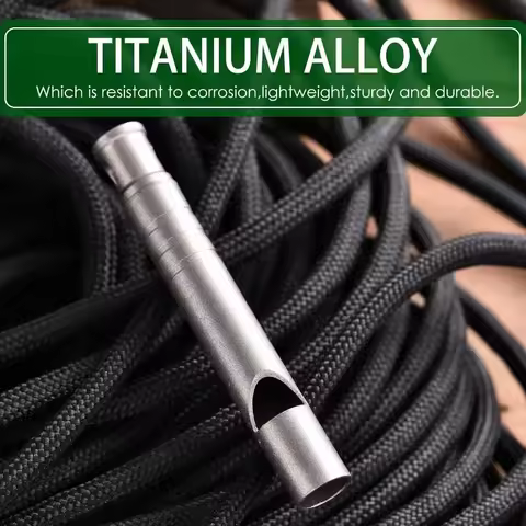 Earthquake and Flood Wilderness Survival and Self-Rescue Whistle, Portable Tool Whistle Pure Titaniu