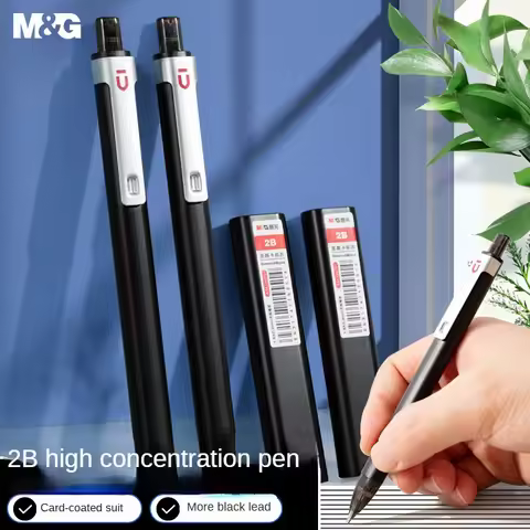 M&G 2B Mechanical Pencil Exam Set (1 Pen+Lead Core) Exam Answering Pen Triple High Density Pen Holde