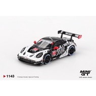 MiniGT 1:64 Diecast Porsch 911 GT3 R AO Racing 2025 IMSA Petit Le Mans Rexy Skeleton
