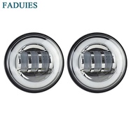 FADUIES Chrome 4.5 Inch 30W Motorcycle LED Fog Lights  Passing Auxiliary Lamp with DRL for Motorcycl
