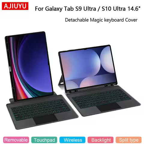 Backlight Keyboard Cover With TrackPad For Samsung Galaxy Tab S9 Ultra 14.6" Case For Tab S10 Ultra 