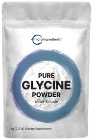 Micro Ingredients Glycine Powder, 1KG (2.2 Pounds), Glycine 1000mg Per Serving, Supports Restful Sle