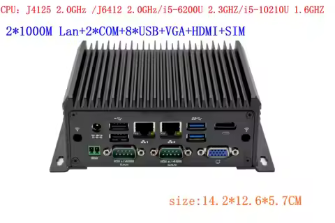Intel J6412 Core i5 10210U 1.6Ghz Fanless embedded industrial PC Dual LAN Dual display 4G/5G SIM 2CO