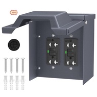 -2 Outdoor Power Outlet Box with Waterproof Cover Dual 20 Amp WRTR GFCI Outlet GFCI Outlet Box with 