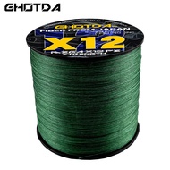 12 Strands 300M Fishing Line Max Drag 11.3Kg-54.5Kg Braided PE Line for Seawater Fishing 25-120LBs C
