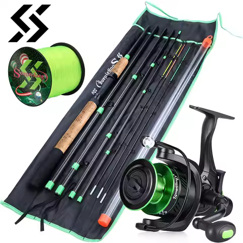 Sougayilang 3.0m Carp Fishing Combo L M H Power Feeder Rod and Spinning Reel with Free 500m Nylon Li