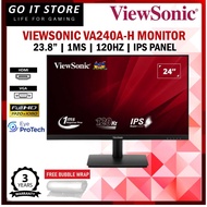 VIEWSONIC 23.8" VA240A-H FHD IPS 1ms 120Hz IPS Flicker-Free Monitor (HDMI / VGA) (replacement for VA