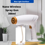 [Ready Stock] Nano Sanitizer spray machine Wireless Battery Blue-ray handheld disinfection spray gun-UV disinfection