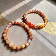 Natural Genuine | Loveau Jewel | •Faceted Fossilized Coral Bracelet •8mm+