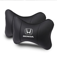 2PCS Breathable Leather Headrest Neck Pillow Car Head Neck Pillow For Honda Accord City CRV BRV Mobilio Jazz Odyssey Vezel Stream CRZ Auto Accessories