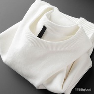 Stylish Men Buy Warm Heat Storage Light Luxury Autumn Winter White Round Neck Sweater Slim-Fit Stree