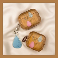 Cartoon Pear AirPods Case, Cute AirPods 4 Case, Brown AirPods Pro 2 Case, Transparent AirPods 1/2 Ca