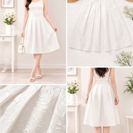 MAWAR Floral Jacquard A-Line Skirt Bangkok - Premium Blooming Skirt with Elegant Embossed Rose Motif