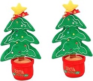 ABOOFAN 2pcs Christmas Singing Toy Animal Toys Baby Gift Christmas Toys Singing Plush Christmas Tree Cactus Toys for Kids Dancing Christmas Tree Talking Dancing Toy Toddler Singing Toy Elk