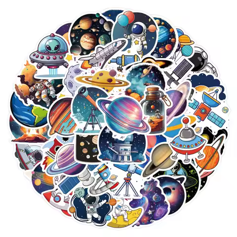 60pcs Explore Universe Graffiti Scooter Luggage DIY Waterproof Kids Reward Sticker