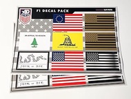 Tactical Stickers, F1 Decal Pack, 2A 2nd Amendment Variety Patriotic USA Decals for Car Bumper Windo