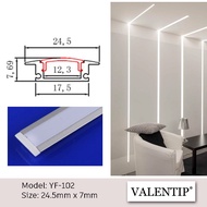 Aluminium Profile Casing LED Light Channel Strip Light LED Track Light Recessed Ceiling Corner YF102