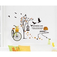 Buy 1 Free 1 wallpaper sticker Bird Bike Home Decoration 79