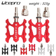 Litepro Bicycle Quick Release Pedal Ultra-light Aluminum Alloy Folding Bike MTB Road Bike Non-slip For Brompton Bike