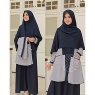O♥Qm Proomo [ Clearance Sale ] Elbina Set Dress+Outer (Tanpa Hijab)