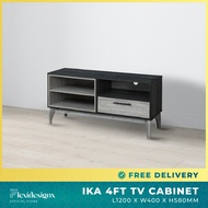 120cm TV Console 4ft Modern TV Table Meja Television TV Cabinet Hall Cabinet Media Storage Cupboard - IKA