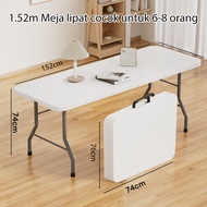 Meja Lipat Portable 1.2/1.5/1.8M Plastik Tebal Anti Goyang Kuat Awet Serbaguna Meja Jualan Makan Ind