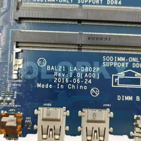 BAL21 LA-D802P Laptop Motherboard For Dell Inspiron 5567 5767 P66F Mainboard I3-7100 I5-7200 I7-7500