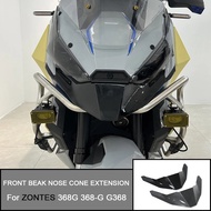 For ZONTES 368G 368-G G368 Motorcycle Bright black Carbon Look Front Fender Beak Nose Cone Extension