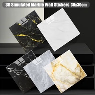 【NEW EXPRESS 】 10PCS 3D Simulated Marble Wall Stickers with Textured Self-Adhesive Floor Stickers PE