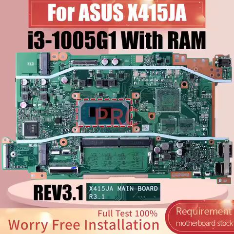 X415JA MAIN BOARD For ASUS X415JA X515JA X515JP X515JF X515 X415JF Laptop Motherboard i3-1005G1 4G R
