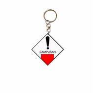 GANTUNGAN CUSTOM ACRYLIC KEYCHAIN WITH NAME, LOGO, PICTURE, COLOR AND WRITING (2 Sides - KETUPAT 5x5