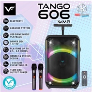 Vinnfier Tango 606 WMB 12" Bass Bluetooth Karaoke Speaker LED Party Lights AUX, USB, Micro SD Card, 