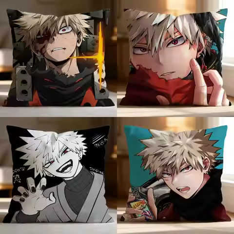 Fashion M-MMy Hero Academia Cushion Cover Soft Washable Pillow Case Multi-Scene for Couch Bed Travel