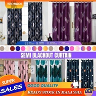 TBH_ Modern Semi Blackout 2in1 Curtain Hook Rod type Langsir Pintu Tingkap Door Curtain Ready Stock Malaysia CANTIK