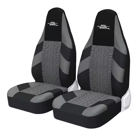 AUTOYOUTH 2PC Car Seat Covers Bucket Gray Tire Style For INSIGNIA A (G09) For POLO (6R1, 6C1) For A4