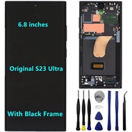 6.8" AMOLED Asli 120 HZ untuk Penggantian Skrin Samsung Galaxy S23 Ultra OEM S23ultra 5G S918U S918U