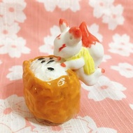 【手作陶藝】手捏瓷偶 愛吃豆皮壽司的小狐狸 陶藝 生日禮物