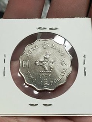1978年(膽幣) 女皇頭香港2元  靚原轉光