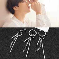 New Product Special Offer Titanium Steel Earrings Jewelry E-commerce Source Goods BTS Leader Style Tassel Earrings Street Shooting Merchandise Jewelry