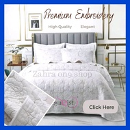 Syaqist Super King Premium Embroidery 5 in 1 bedding set Cadar pengantin 100% cotton