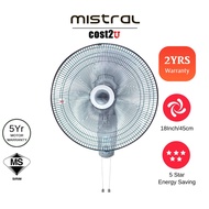 Mistral 18" Wall Fan | MWF1882 (Kipas Dinding 风扇 with Remote Control Khind Wall Fan)